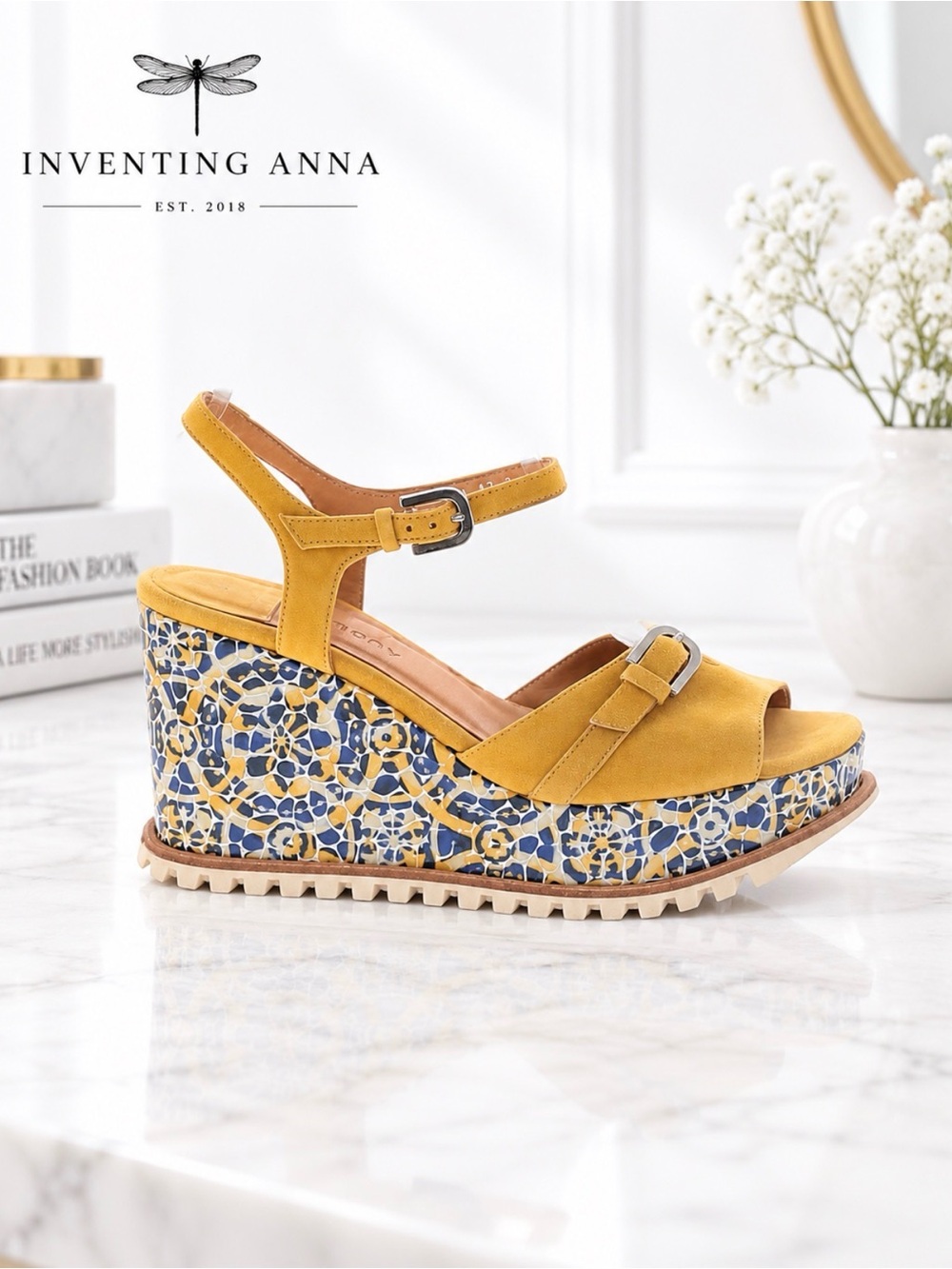 Audley Mustard Suede Mosaic Wedge
Sandals Ankle Strap Spain